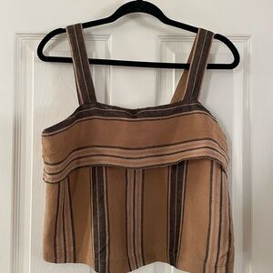 Banana Republic Tan and Black Striped Camisole